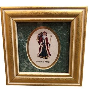 Vintage Heartfelt Collection Series Christmas Magic 4” Framed Old World Santa